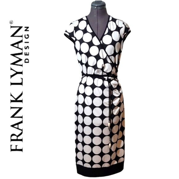 Frank Lyman Design Dresses & Skirts - Frank Lyman Design Black and White Polka Dot Midi Dress